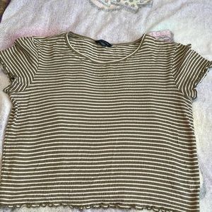 American eagle green striped crop top